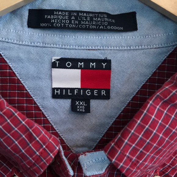 Men’s Tommy Hilfiger button down size XXL deep red - Picture 3 of 3
